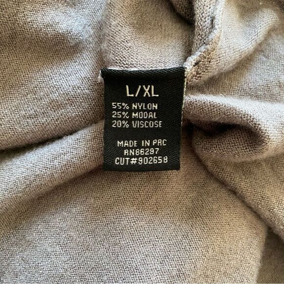 BCBGMaxAzria Cocoon Cardigan Crochet Back Grey L/XL Comfy Soft - Picture 5 of 8